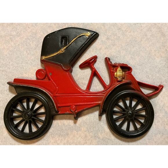 Vintage Midwest Cast Metal Antique Car Auto Plaques Wall Decor Hanging Set of 2 - Picture 4 of 8